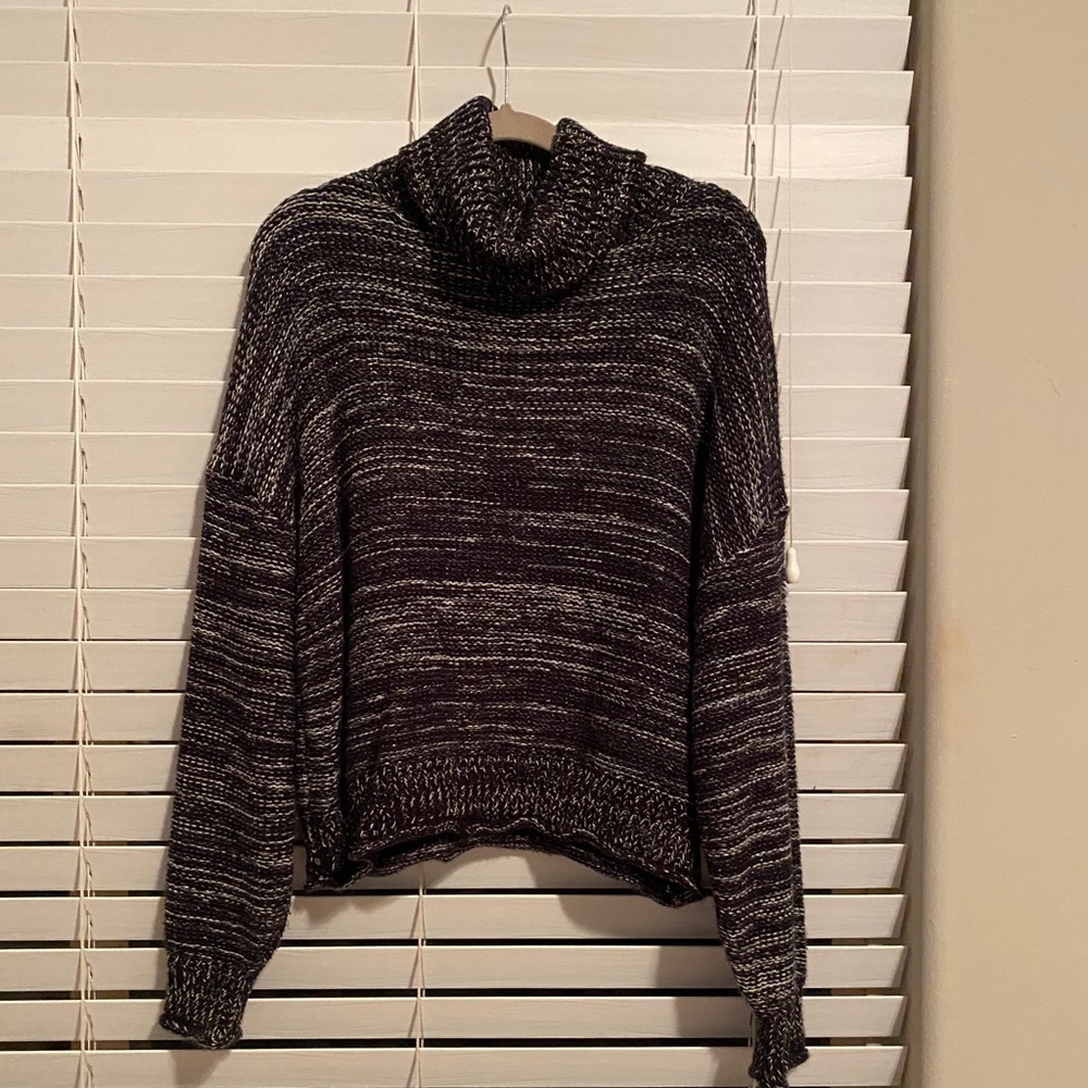 Black Knit Turtle Neck Sweater